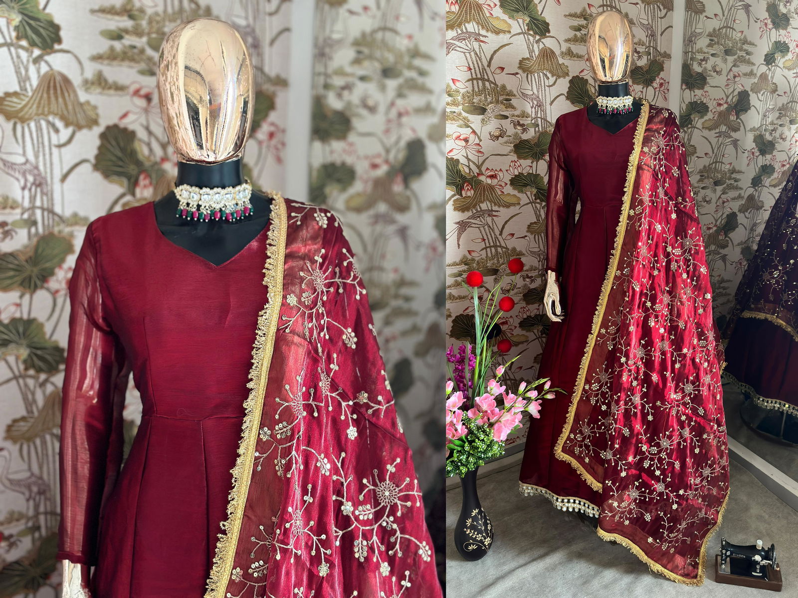 Dvd 5033 Barbari Silk With Embroidery Lace Border Wholesale In India